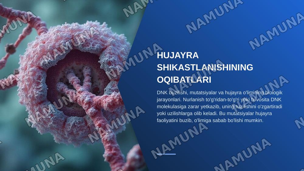 lonlashtiruvchi nurlanishning biologik to'qimalarga ta'siri. — zamonaviy taqdimot, 6-slayd
