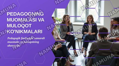 Pedagogning muomalasi va muloqot ko'nikmalari. — zamonaviy taqdimot