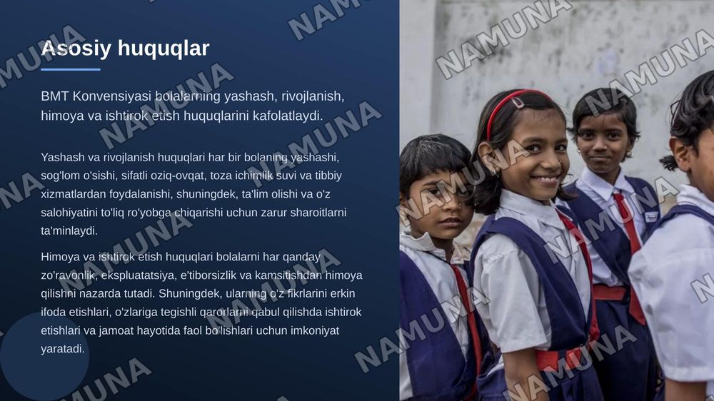 Mavzu: Bola huquqlari 
Taqdimotni yuqorisiga Rustamova Dilfuza 103 guruh deb qozib ber 
Bir nechta rasimlar ham qoʻsh
Rasmiy manbalrdan ol — zamonaviy taqdimot, 5-slayd