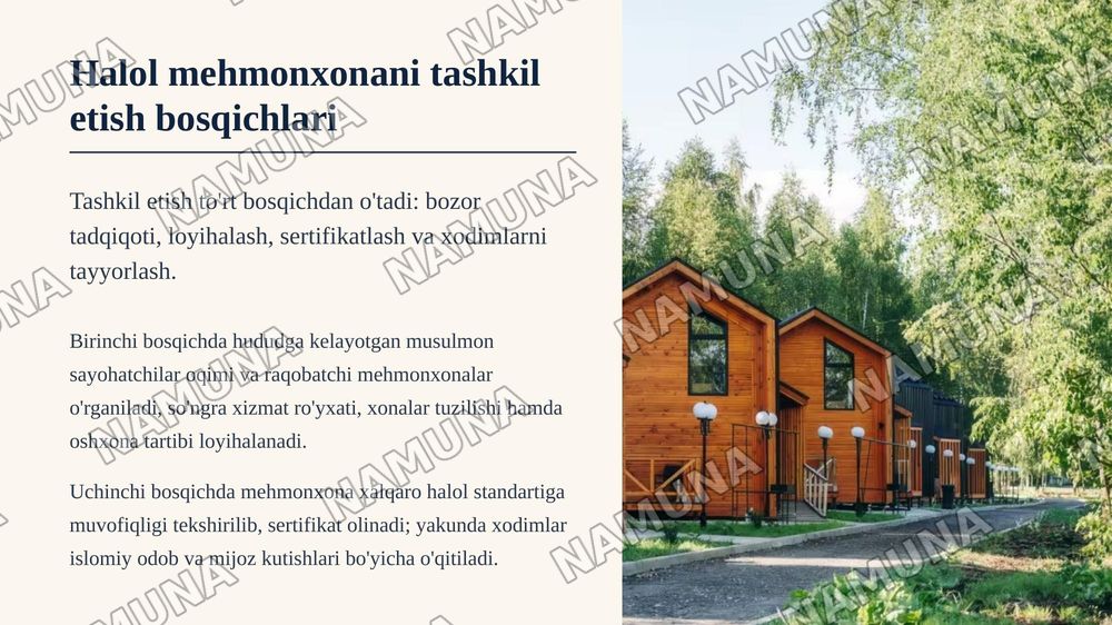 Halol mehmonxonalarni tashkil etishning ahamiyati — zamonaviy taqdimot, 8-slayd