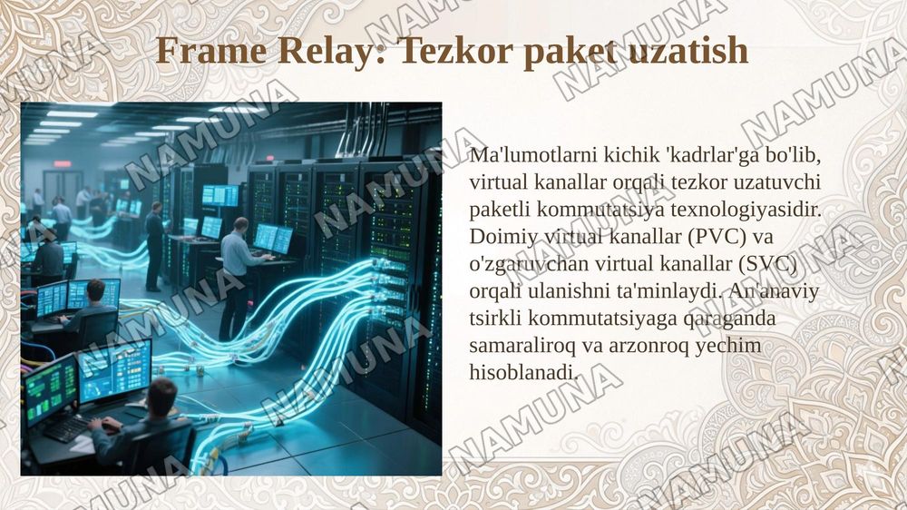 Global tarmoqlar (WAN) texnologiyalari: PPP, Frame Relay va MPLS — taqdimot, 6-slayd