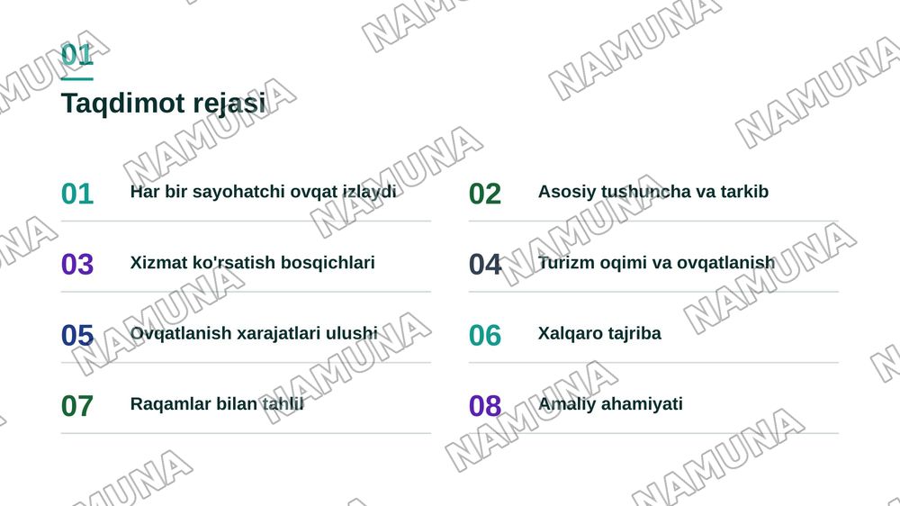 Turizm sohasida ovqatlantirish xizmatlari — zamonaviy taqdimot, 2-slayd