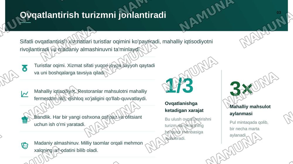 Turizm sohasida ovqatlantirish xizmatlari — zamonaviy taqdimot, 4-slayd