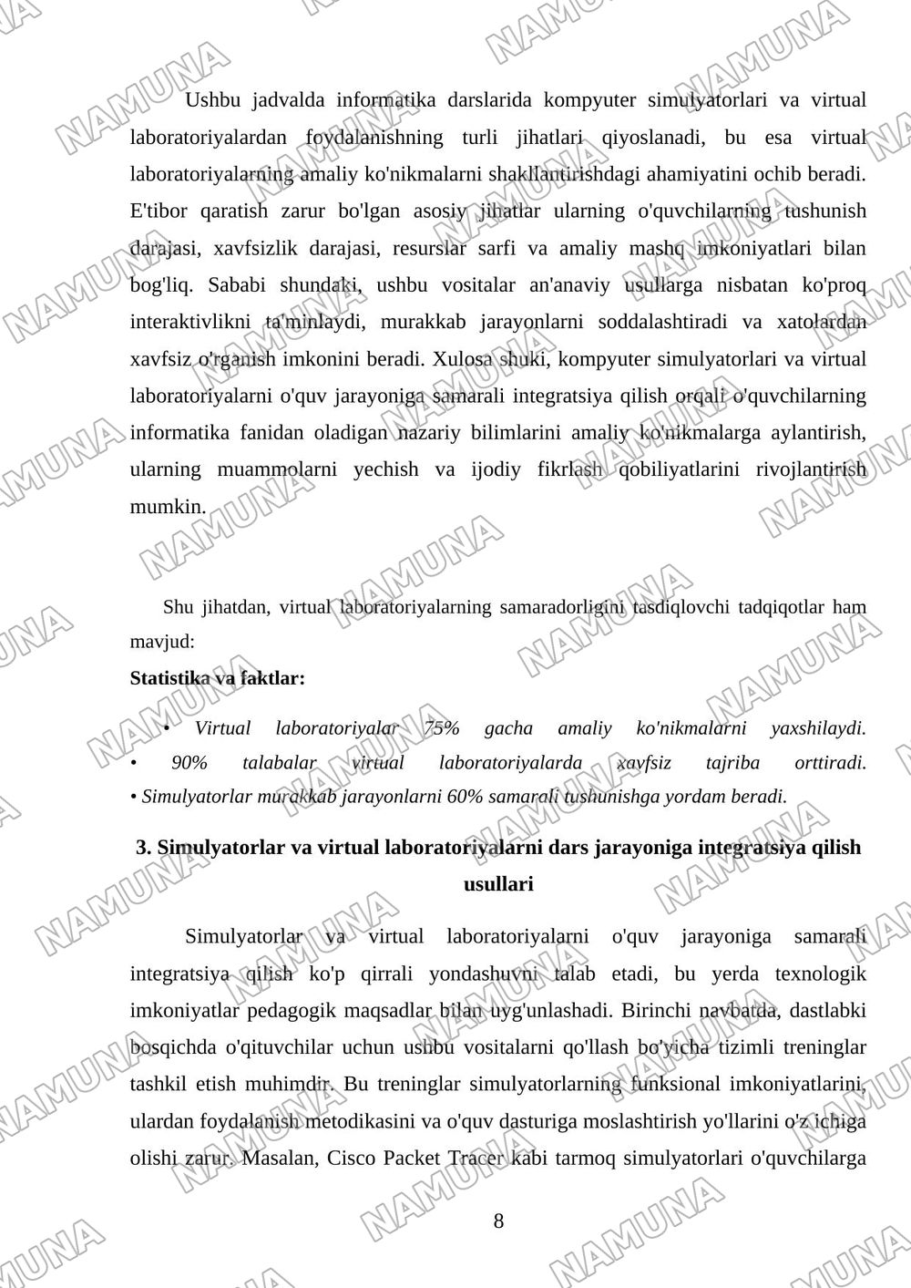 Informatika darslarida kompyuter simulyatorlari va virtual laboratoriyalardan foydalanish — referat, 8-varaq