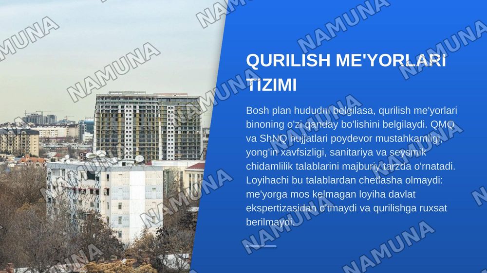 Bosh plan va qurilishning asosiy me’yorlari — zamonaviy taqdimot, 4-slayd