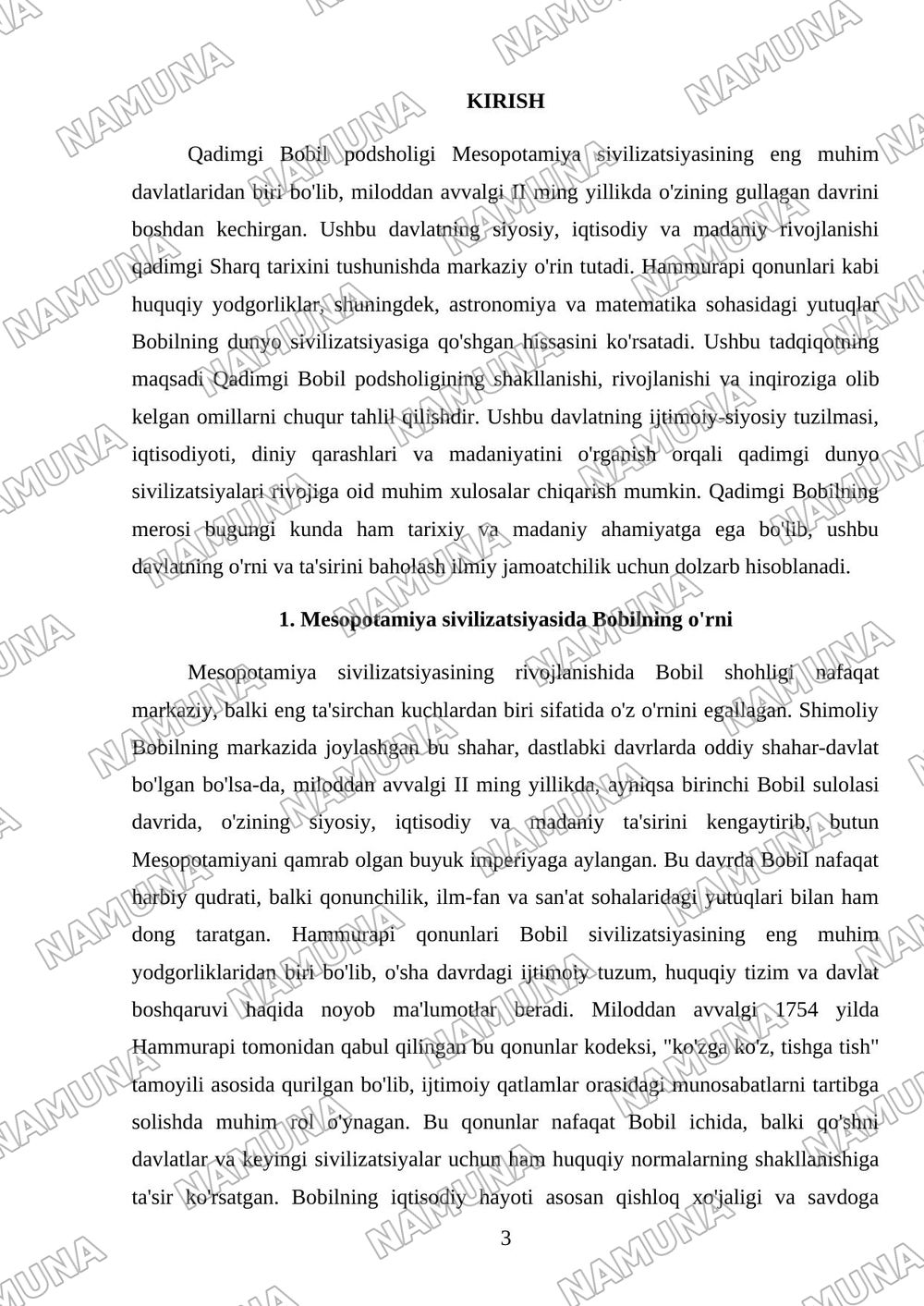 Qadimgi Bobil podsholigi — referat, 3-varaq