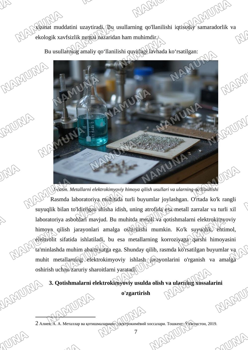 Metallar va qotishmalarni elektrokimyoviy ishlashi — mustaqil ish, 7-varaq