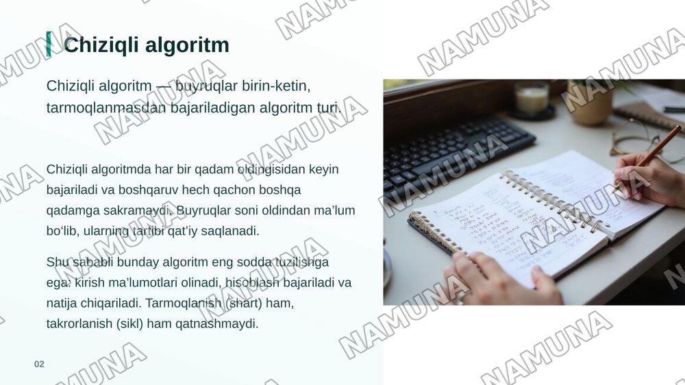 Python dasturlash tilida chiziqli algoritmlar. — zamonaviy taqdimot, 3-slayd