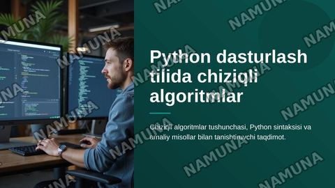 Python dasturlash tilida chiziqli algoritmlar. — zamonaviy taqdimot