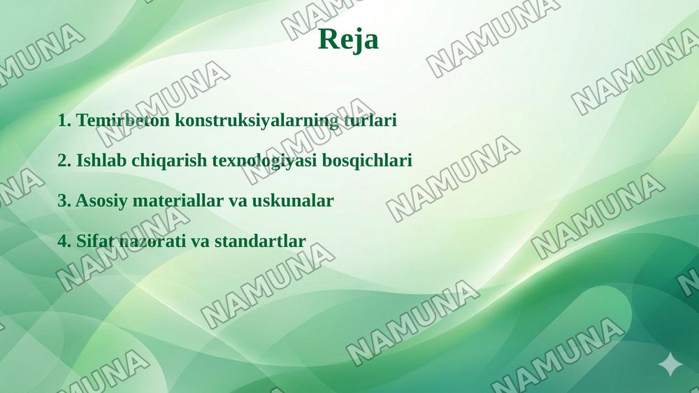 Temirbeton konstruksiyalarini ishlab chiqarish. — taqdimot, 2-slayd