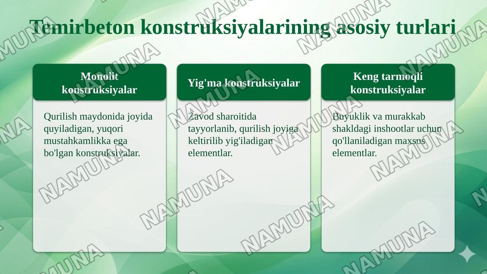 Temirbeton konstruksiyalarini ishlab chiqarish. — taqdimot, 6-slayd