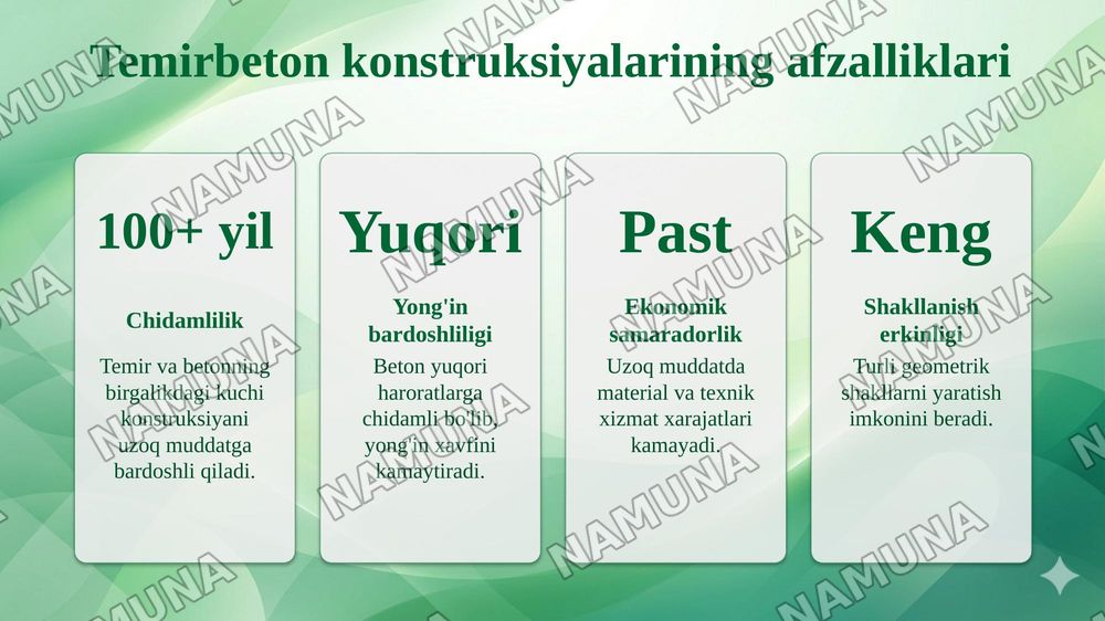 Temirbeton konstruksiyalarini ishlab chiqarish. — taqdimot, 8-slayd