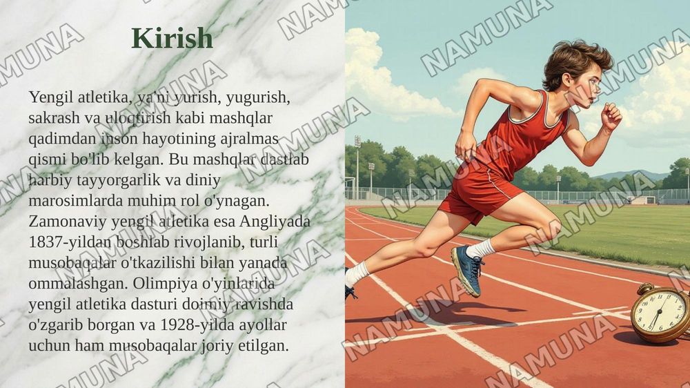 Yengil atletika va uni o‘qitish metodikasi fanining maqsadi va
vazifalari hamda rivojlanish tarixi — taqdimot, 3-slayd