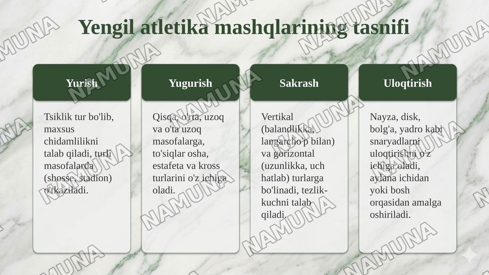 Yengil atletika va uni o‘qitish metodikasi fanining maqsadi va
vazifalari hamda rivojlanish tarixi — taqdimot, 5-slayd
