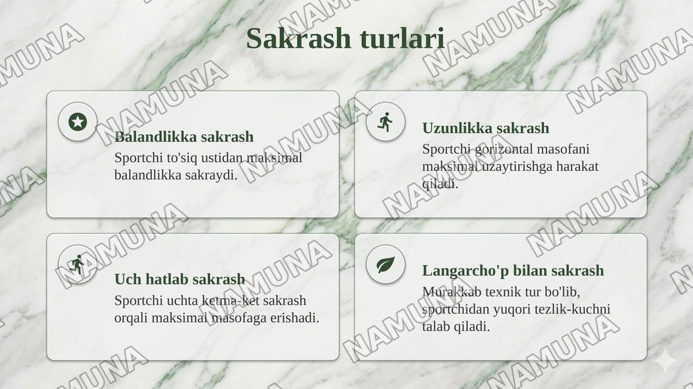 Yengil atletika va uni o‘qitish metodikasi fanining maqsadi va
vazifalari hamda rivojlanish tarixi — taqdimot, 7-slayd