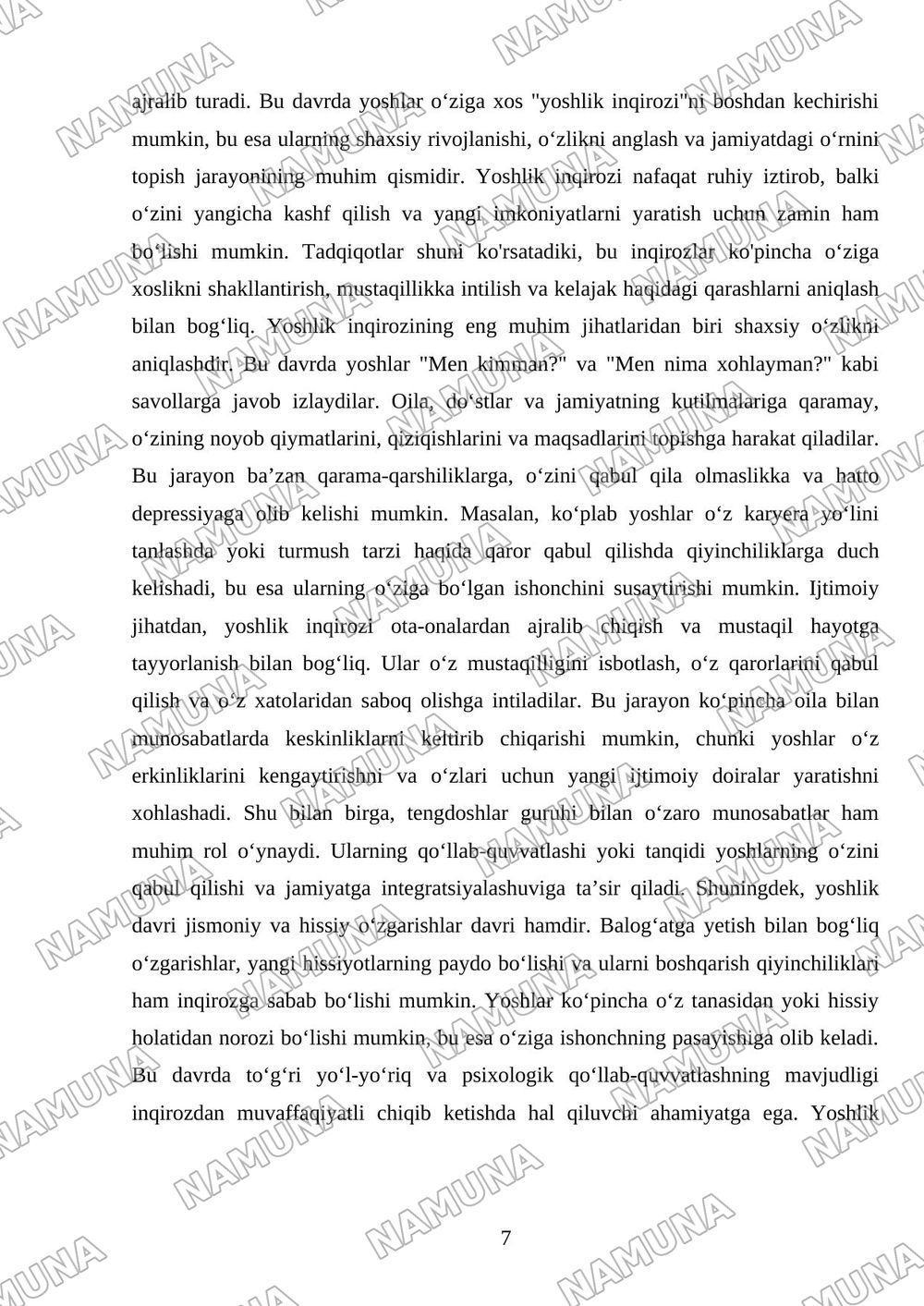 Umr davrlari inqirozlari — referat, 7-varaq