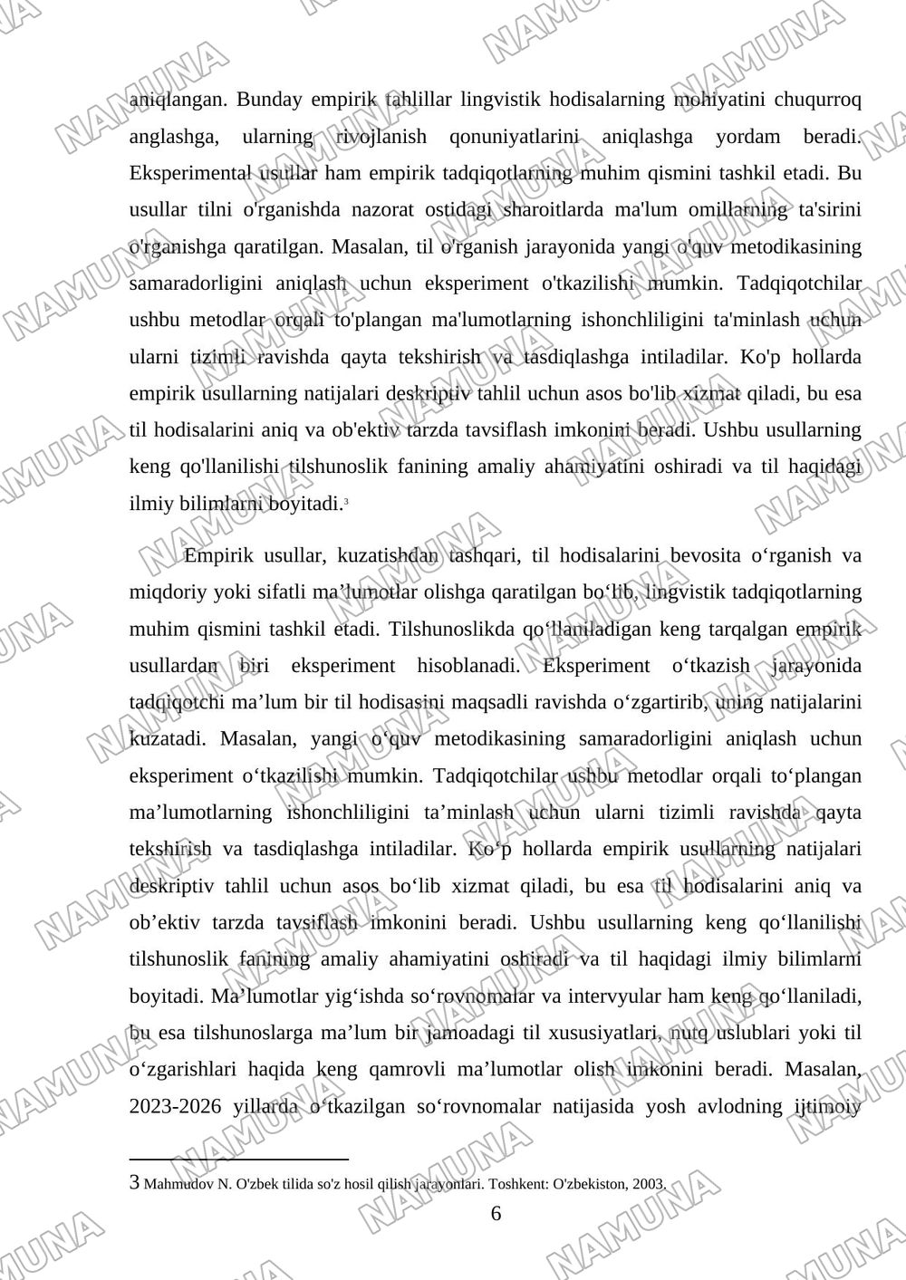 LINGVISTIK TAHLIL METODLARI VA ULARNING TURLARI MAVZUSI BO‘YICHA ILMIY MAQOLALARNI ADABIYOTLAR ASOSIDA TAHLIL QILISH 4. Tadqiqot metodologiyasi va usullari Qo‘llanilgan usullar: Empririk (kuzatish, — mustaqil ish, 6-varaq