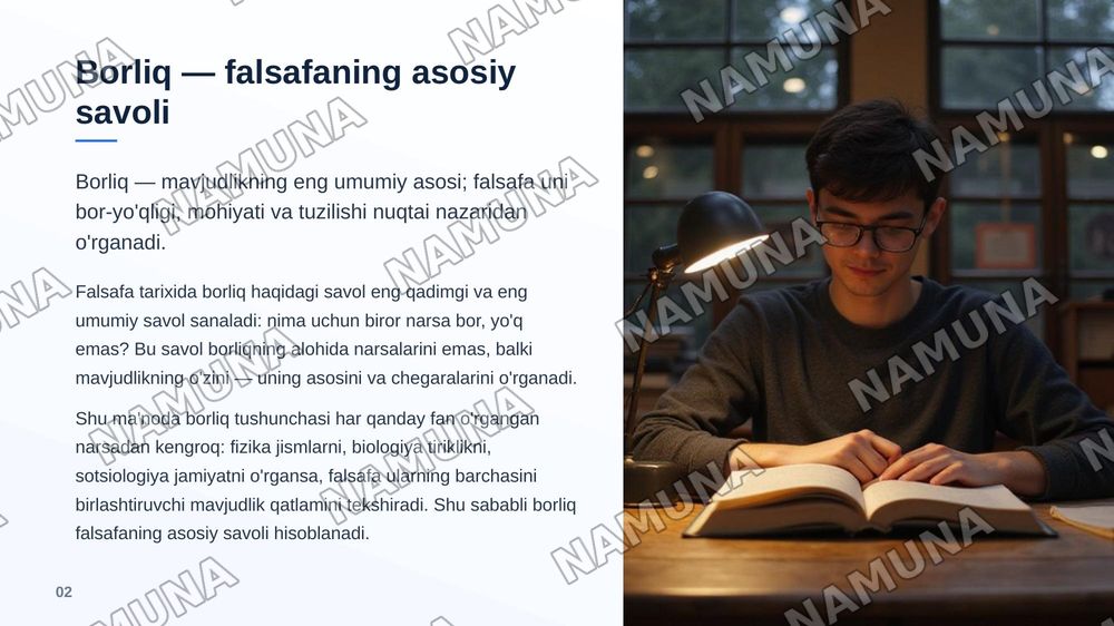Borliq tariflanish muammosi borliq shakllarining tasnifi — zamonaviy taqdimot, 3-slayd