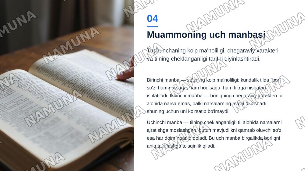 Borliq tariflanish muammosi borliq shakllarining tasnifi — zamonaviy taqdimot, 5-slayd