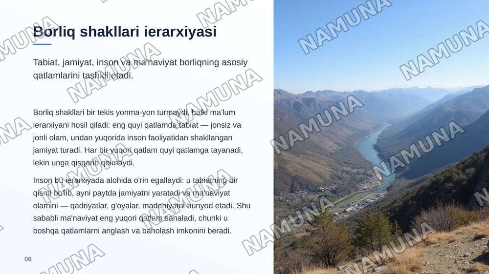 Borliq tariflanish muammosi borliq shakllarining tasnifi — zamonaviy taqdimot, 7-slayd