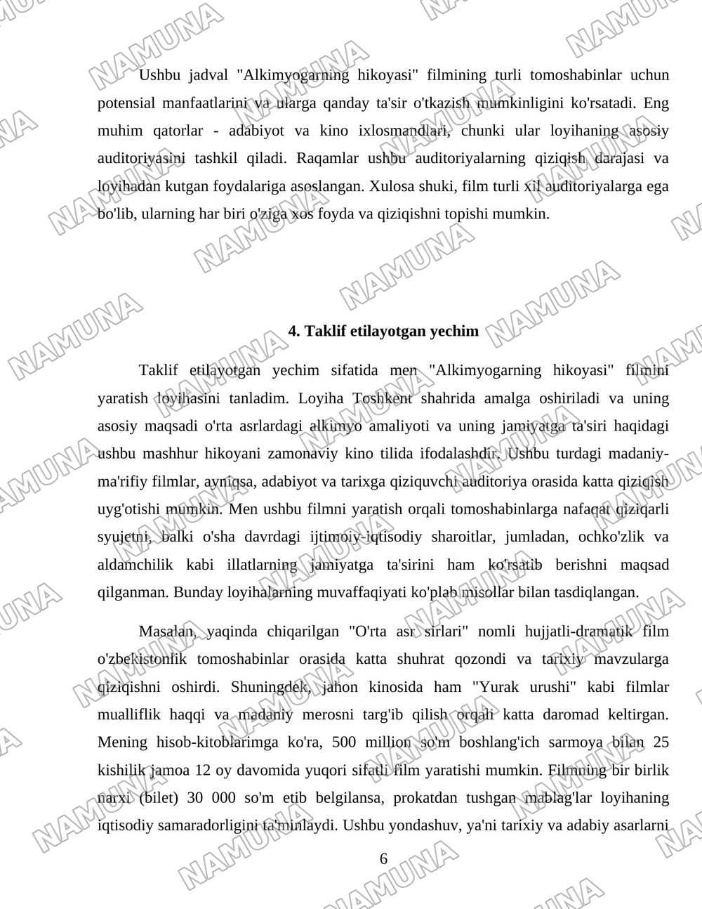 The summoner's tale — loyiha ishi, 6-varaq