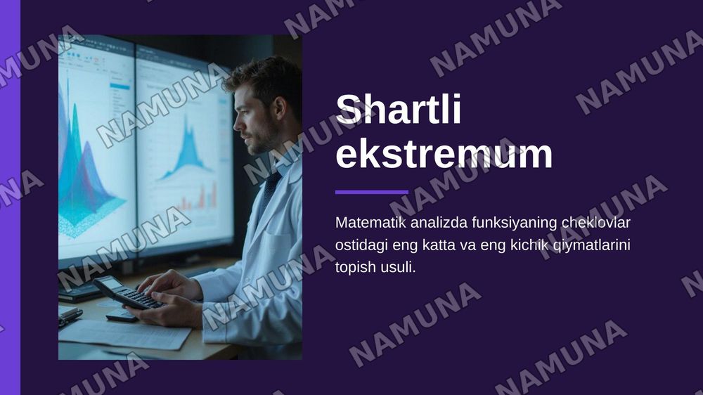 Shartli ekstremum — zamonaviy taqdimot, 1-slayd