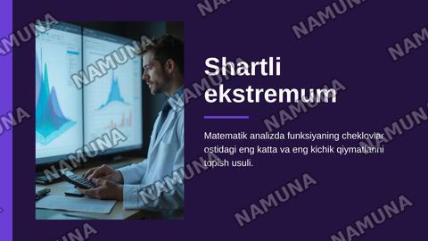 Shartli ekstremum — zamonaviy taqdimot
