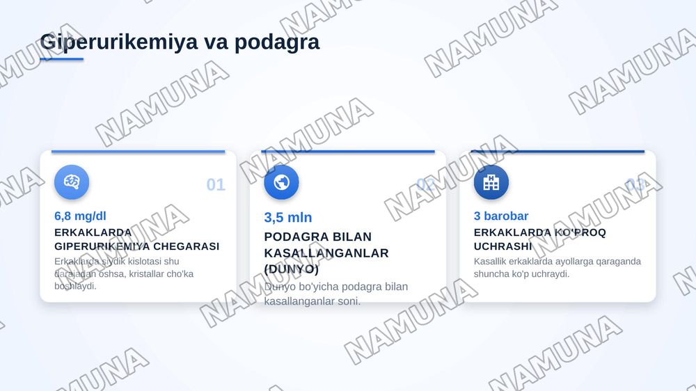 Purin va pirimidin almashinuvining buzilishi natijasida kelib chiqadigan gen kasalliklari. — zamonaviy taqdimot, 5-slayd