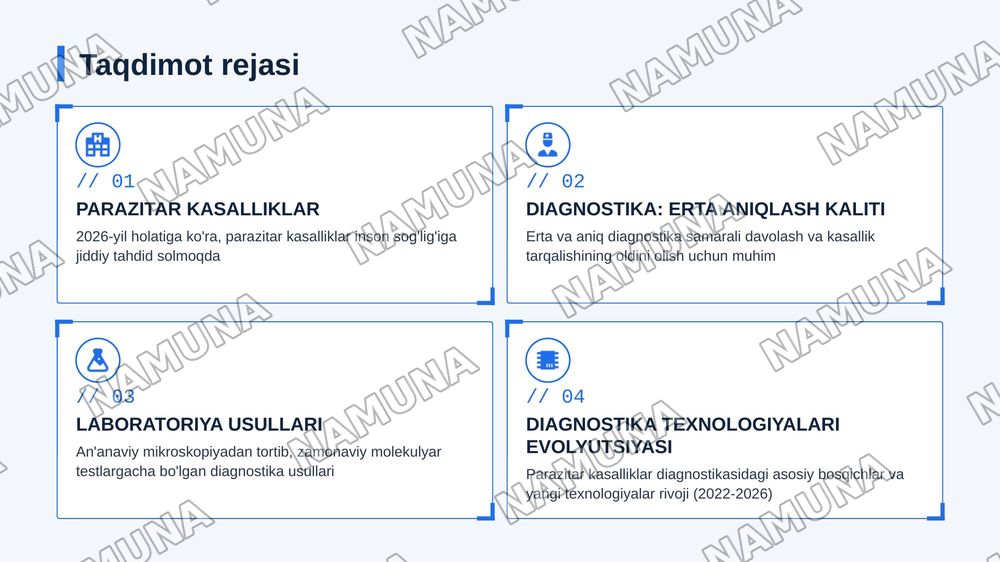 Parazitar kasalliklarning diagnostika usullari — zamonaviy taqdimot, 2-slayd