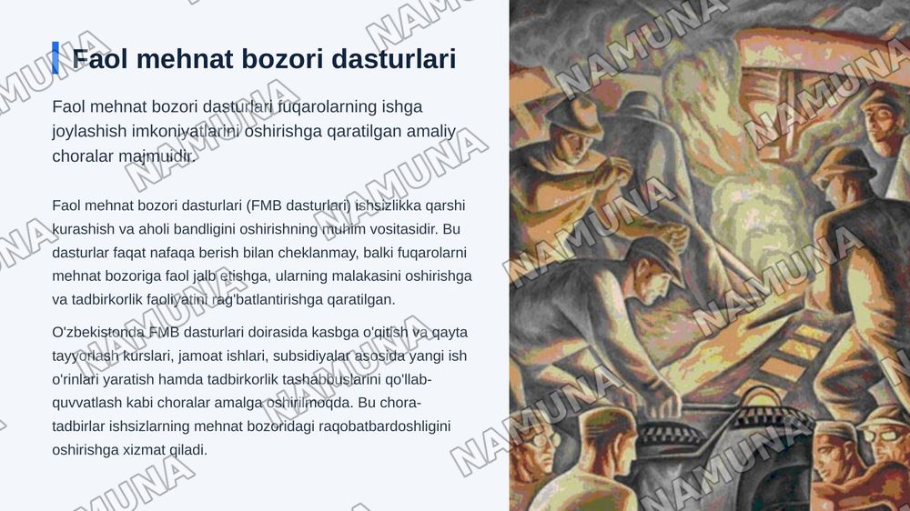 Ishga joylashtirish boyicha davlat kafolatlari — zamonaviy taqdimot, 7-slayd