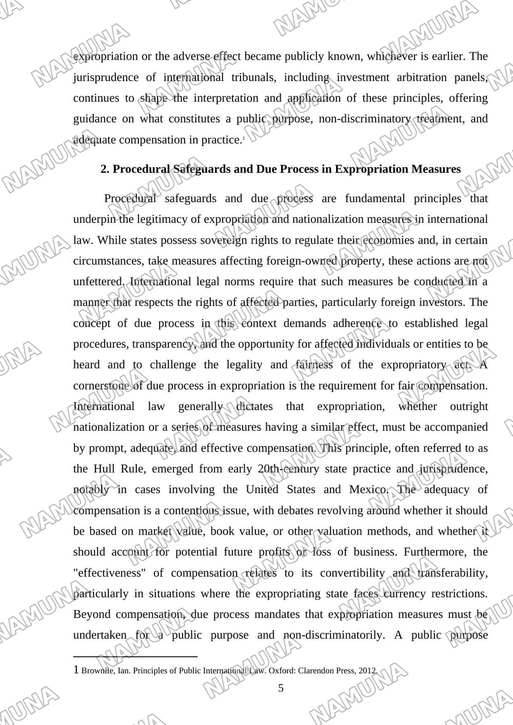 expropriation and nationalization in international law — mustaqil ish, 5-varaq