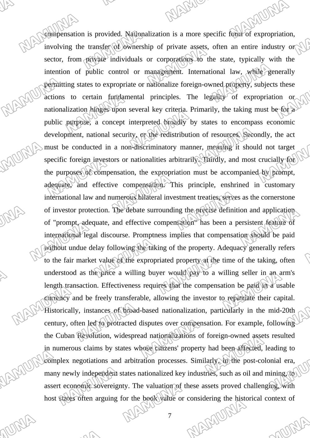 expropriation and nationalization in international law — mustaqil ish, 7-varaq