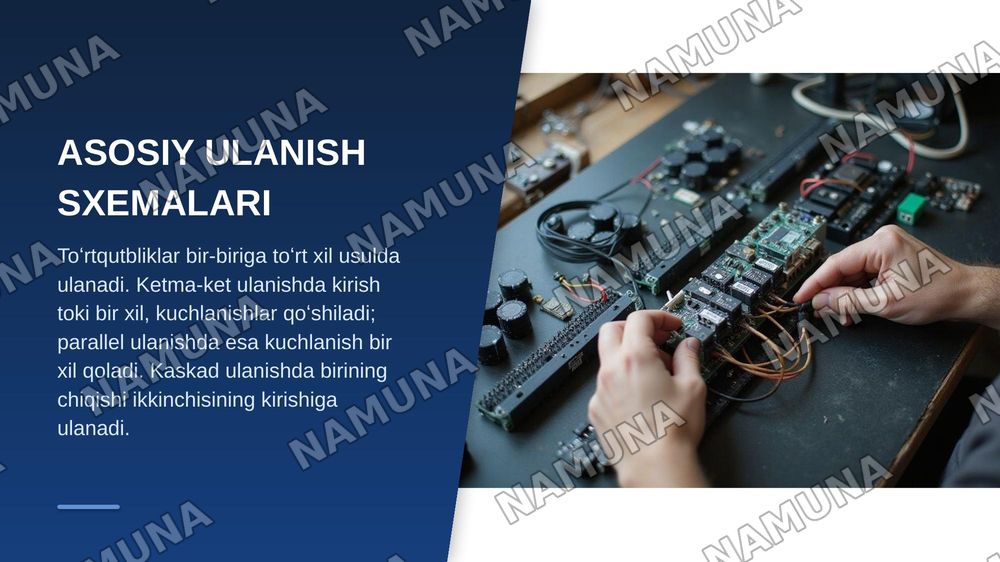 Toʻrtqutbliklar va ulanish sxemalari — zamonaviy taqdimot, 8-slayd