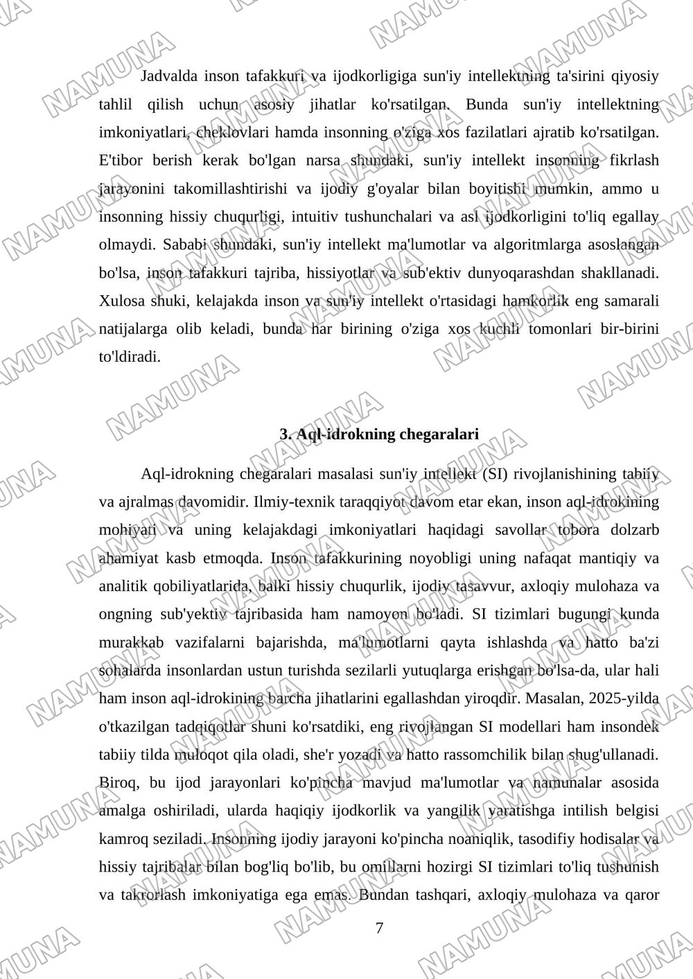 Insoniyat va suniy intelekt — referat, 7-varaq