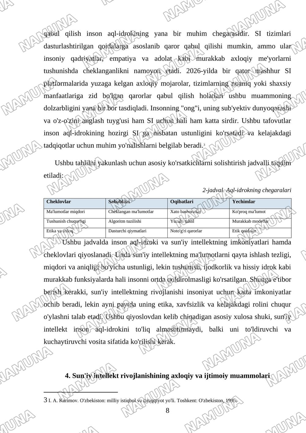 Insoniyat va suniy intelekt — referat, 8-varaq