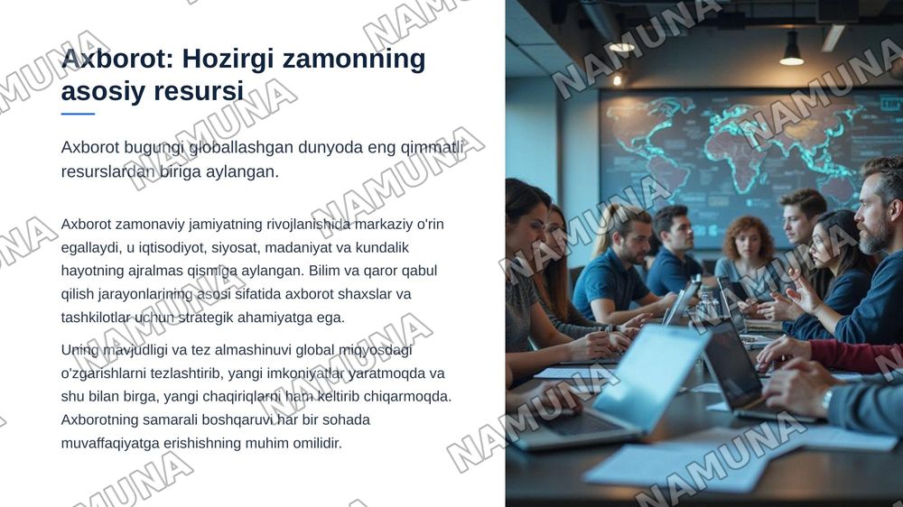 axborot va uning asosiy turlari — zamonaviy taqdimot, 3-slayd