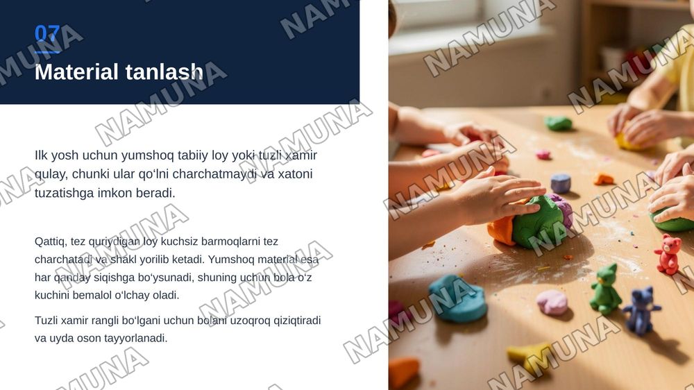 Mavzu: Ilk yosh guruhida bolalarni loy ishiga oʻrgatish metodlari — zamonaviy taqdimot, 8-slayd