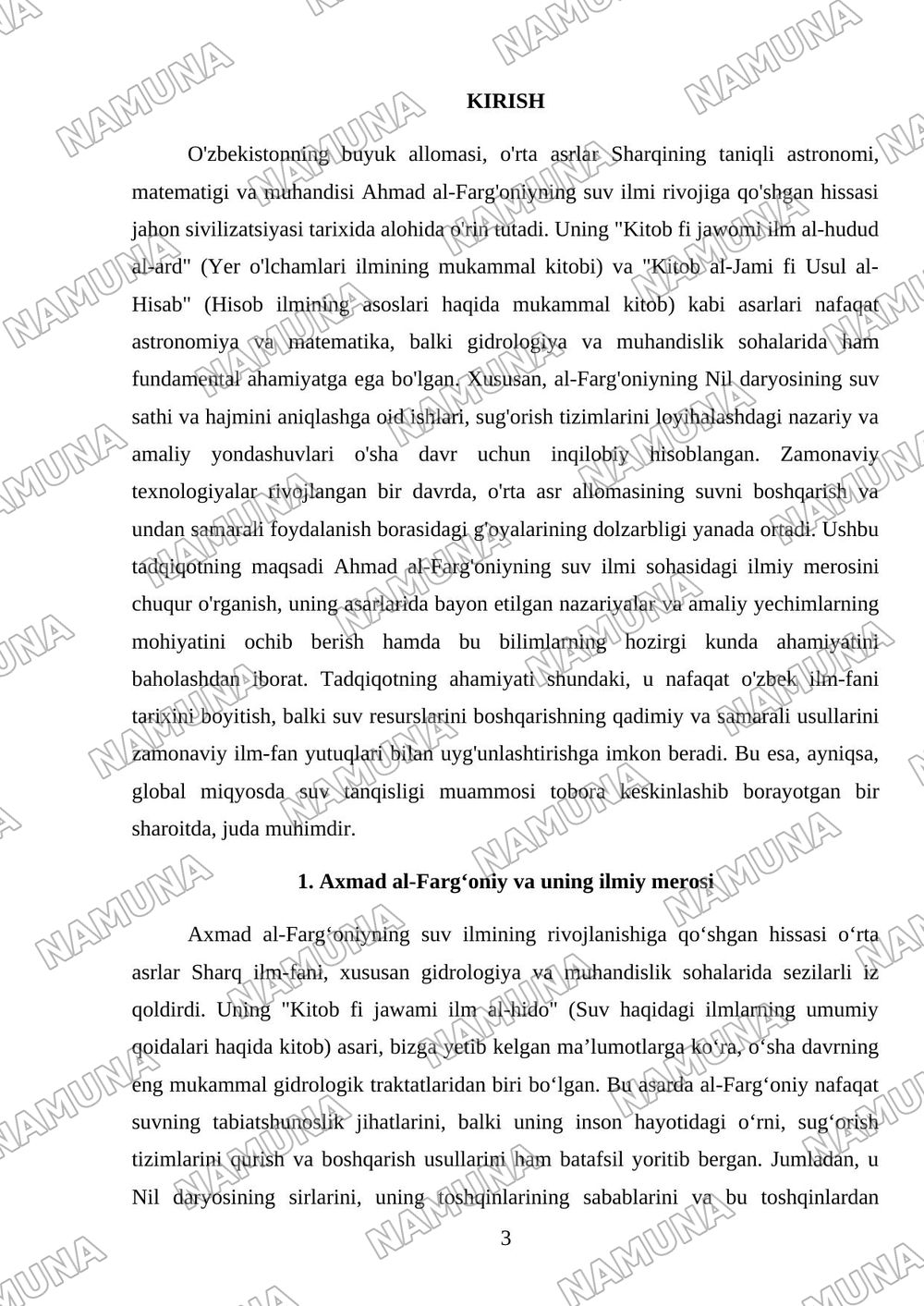 Axmad al - fargoniy suv ilimining rivojlanishiga qoshgan xisasi — referat, 3-varaq