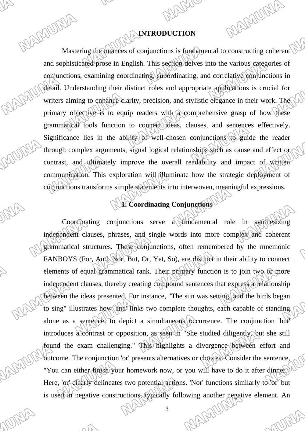 Types of conjunctions and their usages — mustaqil ish, 3-varaq