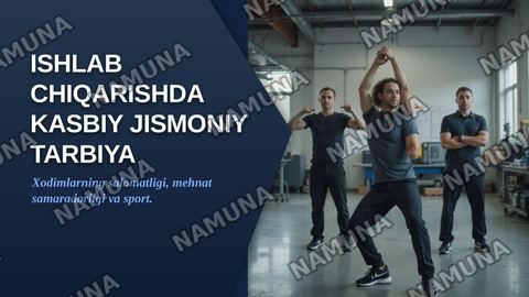 Ishlab chiqarish korxonalarida kasbiy-amaliy jismoniy tarbiya. 
Sog‘lomlashtiruvchi jismoniy tarbiyaning nazariy asoslari. 
Jismoniy tarbiya va sport mashg‘ulotlarining o‘zaro aloqadorligi. — zamonaviy taqdimot