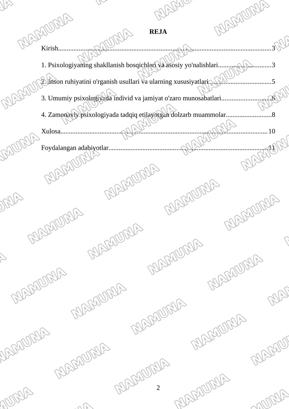 Umumiy psixologiya predmeti kelib chiqishi — mustaqil ish, 2-varaq