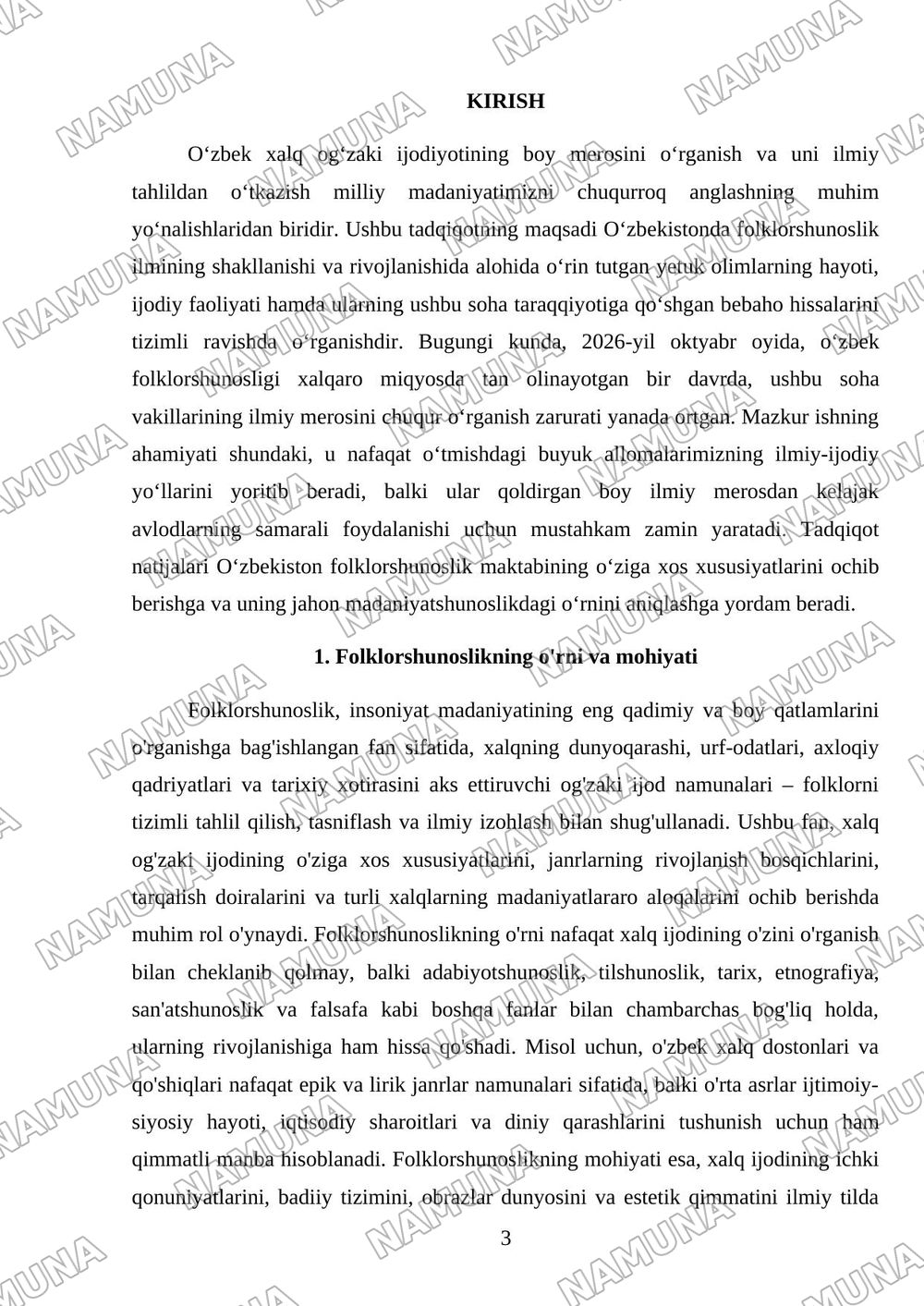 Folklorshunos olimlar hayoti,ijodi va folklorshunoslikka qòshgan hissasi — mustaqil ish, 3-varaq