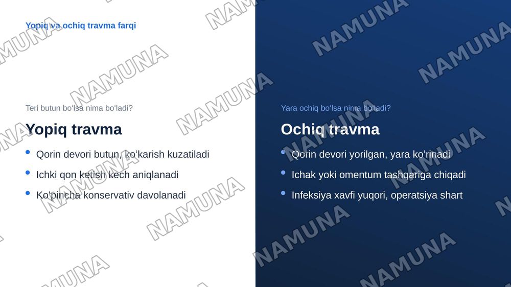 Qorin boʻshligʻi shikastlangan bemorlarni parvarish qilish — zamonaviy taqdimot, 5-slayd