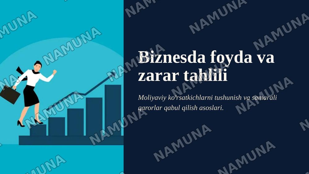 Biznesda foyda va zarar tahlili — zamonaviy taqdimot, 1-slayd