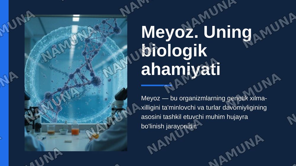meyoz.uning biologik ahamiyati — zamonaviy taqdimot, 1-slayd