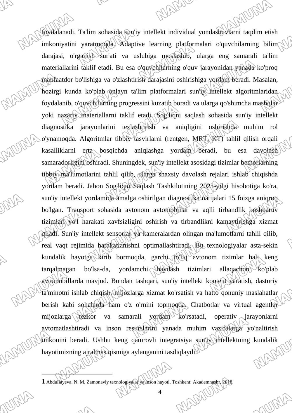 sun’iyintelkt inson hayotidagi òrni — referat, 4-varaq
