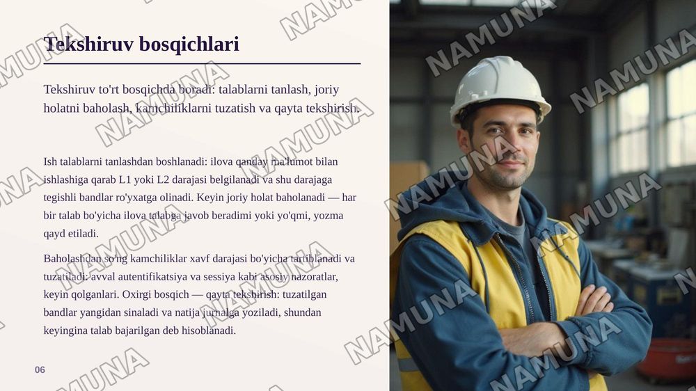 Security Engineering: kichik veb ilovada OWASP ASVS standartini qo'llash; — zamonaviy taqdimot, 7-slayd