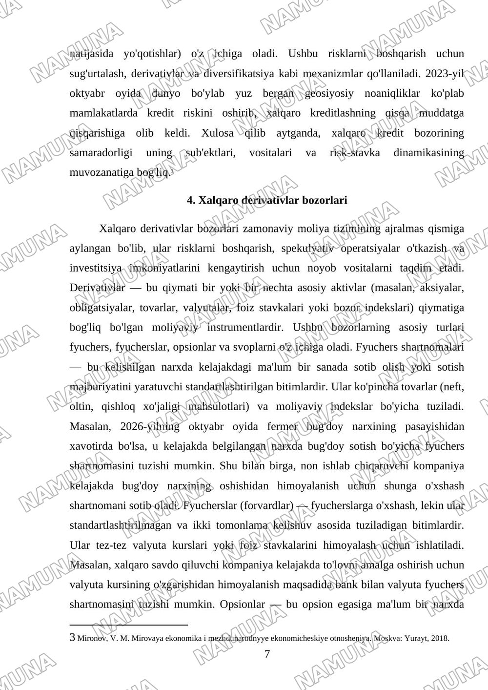 Xalqaro moliya bozorlari va ularning faoliyat mexanizmi — mustaqil ish, 7-varaq