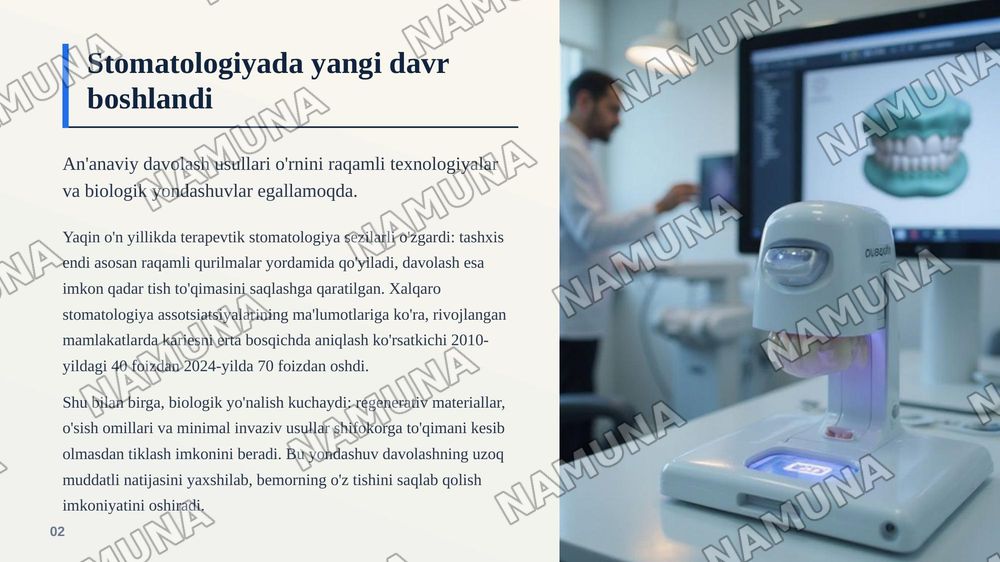 Zamonaviy terapevtik stomatologiyaning yutuqlari — zamonaviy taqdimot, 3-slayd