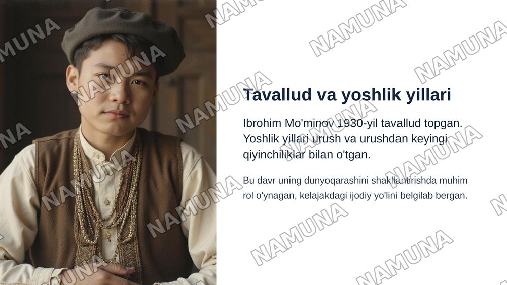 "Ibrohim Mo‘minov — tafakkur, jasorat va ilmiy meros" — zamonaviy taqdimot, 3-slayd